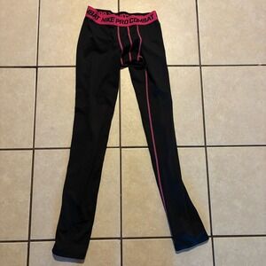 Nike Pro Combat Men's XL Black Pink Athletic Compression Tights